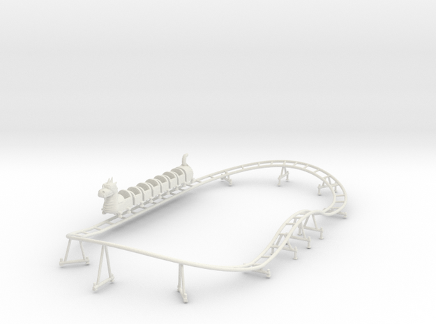 Wisdom Dragon Wagon kiddie coaster track and train in White Natural Versatile Plastic