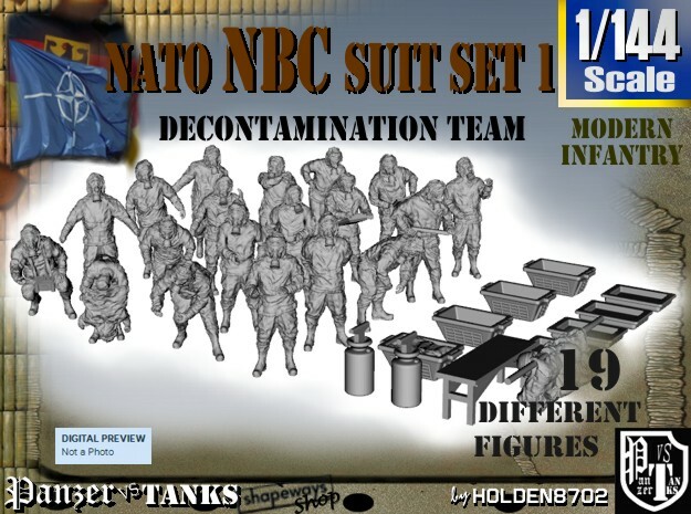 1-144 NATO NBC Suit Set 1 in Tan Fine Detail Plastic