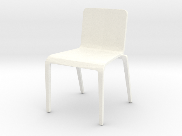Plastic Stacking Chair 1-32 Scale in White Processed Versatile Plastic
