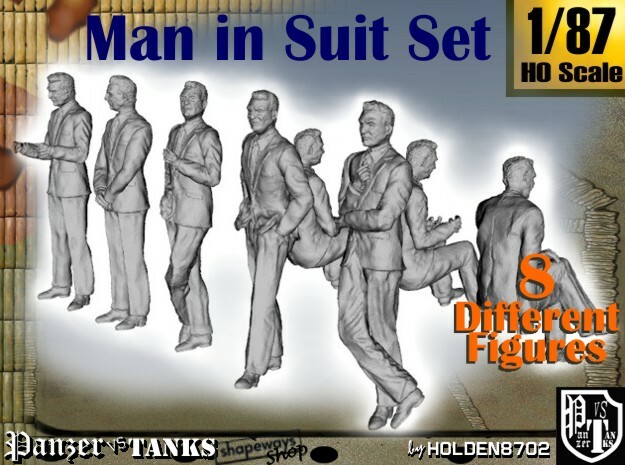 1-87 Man In Suit SET in Tan Fine Detail Plastic