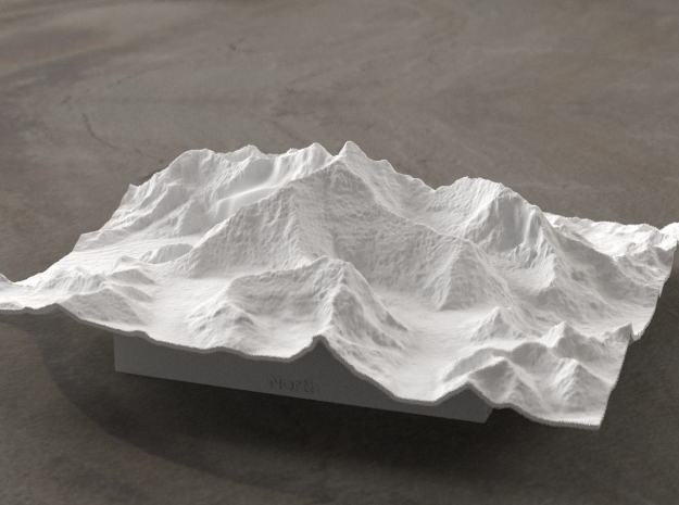 6''/15cm Mt. Everest, China/Tibet, WSF in White Natural Versatile Plastic