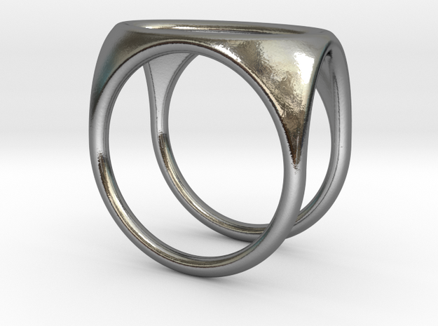 Square Ring model C - size 10 in Polished Silver