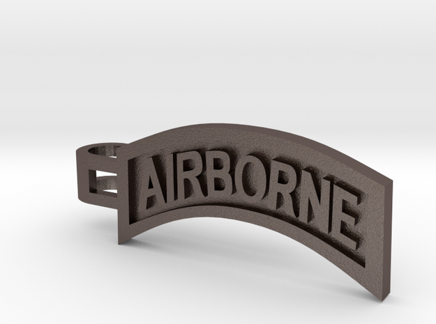 Airborne Tab Tie Bar in Polished Bronzed Silver Steel