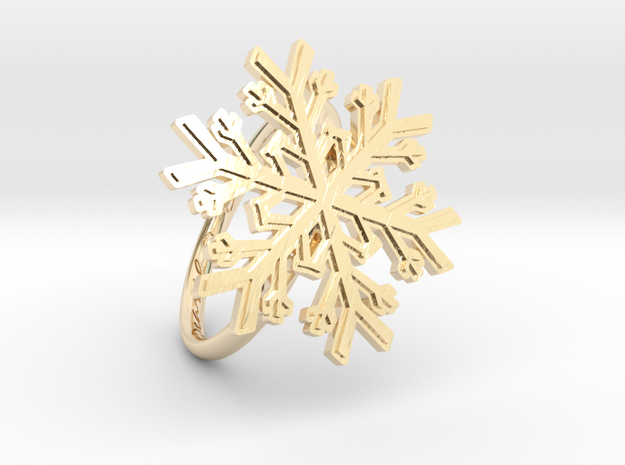Snowflake Ring 1 d=19mm h21d19 in 14K Yellow Gold