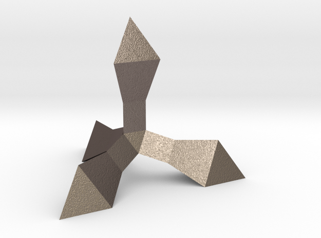 Caltrop 1 in Polished Bronzed Silver Steel