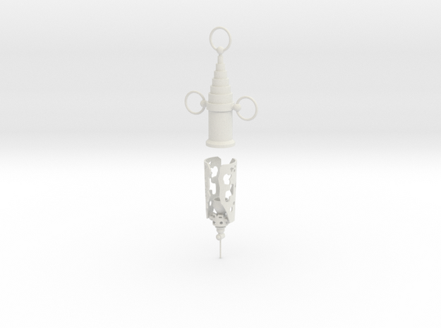 Dark City Syringe (Body - static) in White Natural Versatile Plastic