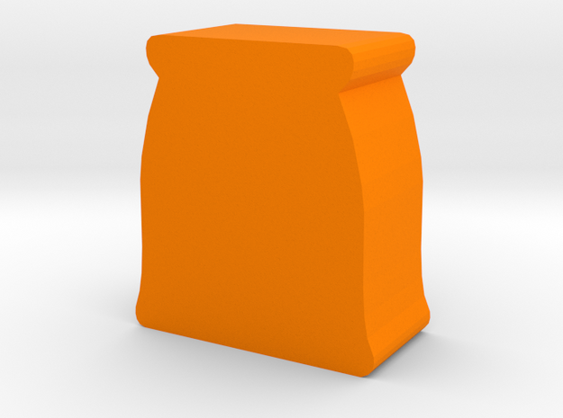 Game Piece, Grain Sack in Orange Processed Versatile Plastic