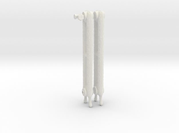 1:6 Decorative Radiator Parts - Legs in White Natural Versatile Plastic