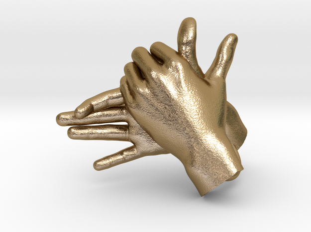 Dog - Hand Shadows in Polished Gold Steel