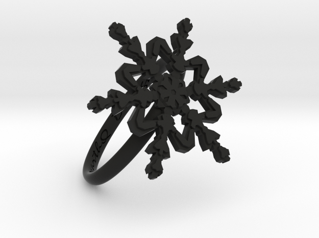 Snowflake Ring 2 d=18.5mm h21d185 in Black Natural Versatile Plastic