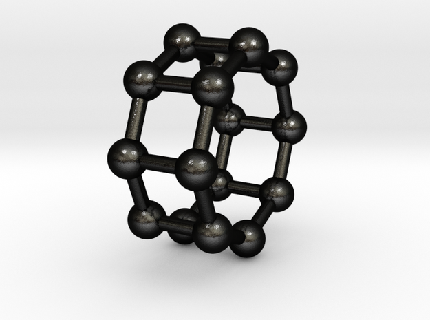 0432 Octagonal Antiprism (a=1сm) #003 in Matte Black Steel