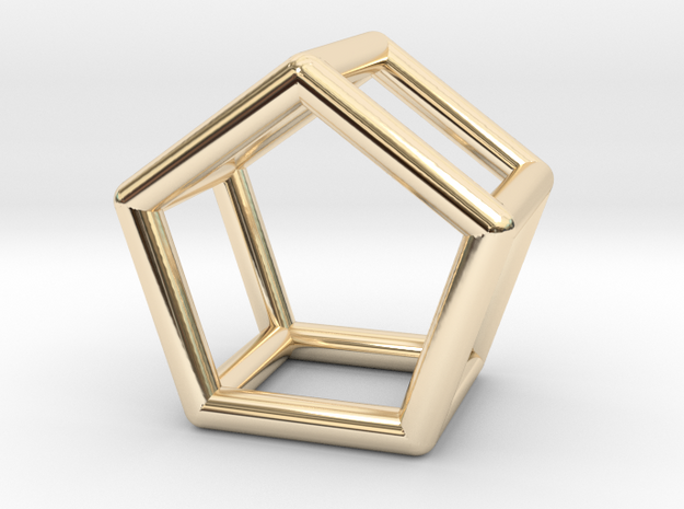 0439 Pentagonal Prism (a=1сm) #001 in 14K Yellow Gold