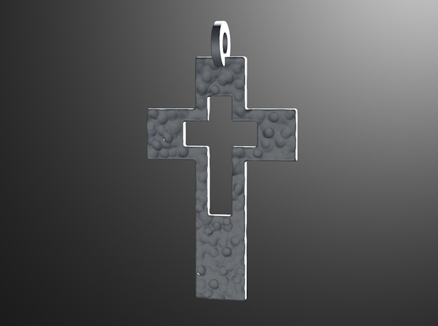 Cross Cutout in Polished Silver