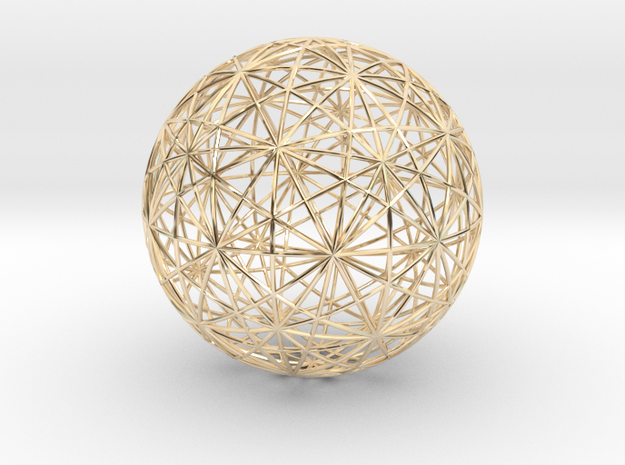 Symmetry sphere for icosahedron in 14k Gold Plated Brass