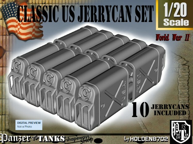 1-20 US Jerrycan TEN UNITS in White Natural Versatile Plastic