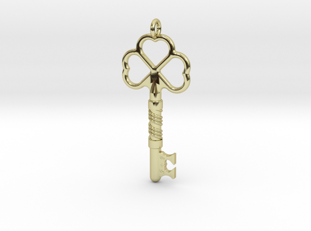 Love Key in 18k Gold Plated Brass