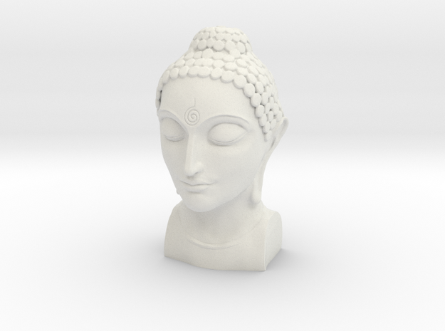Bust of Buddha in White Natural Versatile Plastic