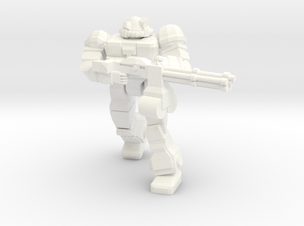 Raider (Viking MKII) With Rotary Cannon in White Processed Versatile Plastic