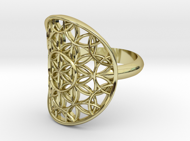 Flower of Life ring in 18k Gold Plated Brass