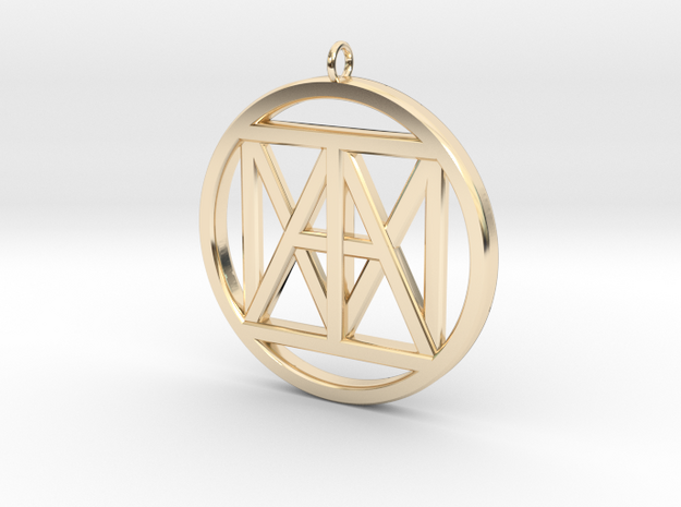 United "I AM" 3D Pendant 3" Bling size in 14K Yellow Gold