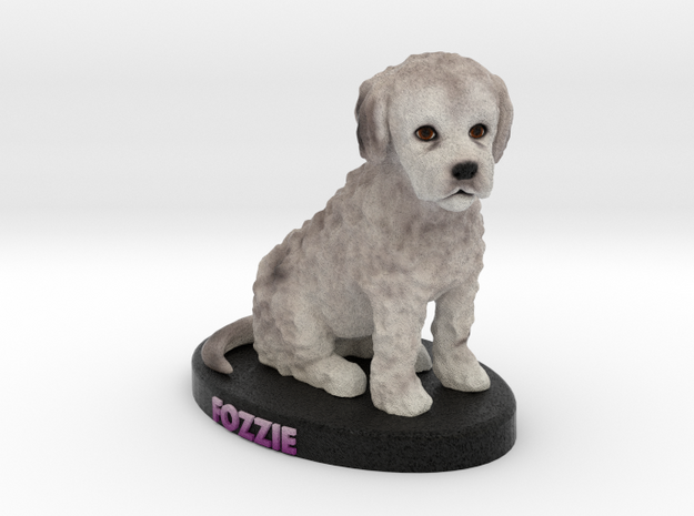 Custom Dog Figurine - Fozzie in Full Color Sandstone
