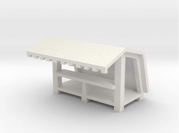 Mittelalter Bude 2 - 1:220 (Z scale) in White Natural Versatile Plastic