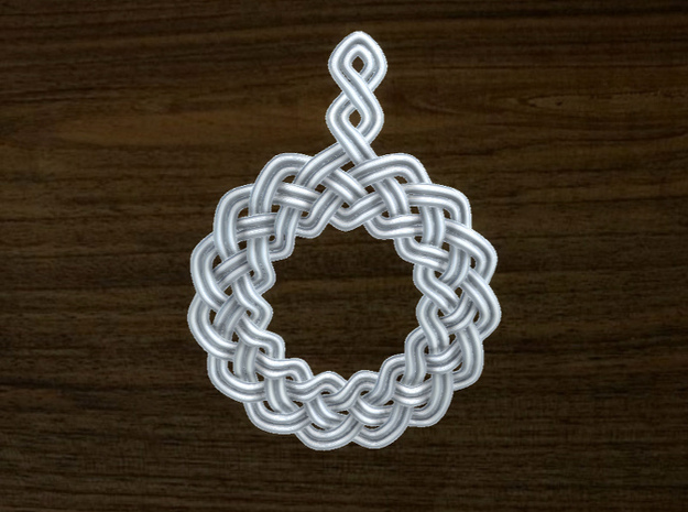 Woven Pendant in Polished Bronzed Silver Steel