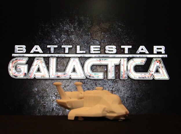 Raptor, Standard Landed (Battlestar Galactica) in White Natural Versatile Plastic: 1:64