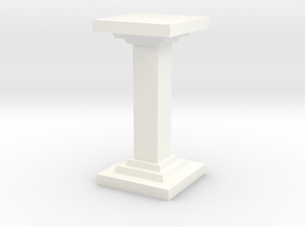 Square Pillar in White Processed Versatile Plastic