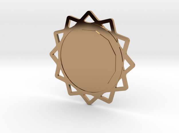 Custom Mandala Pendant 6 in Polished Brass