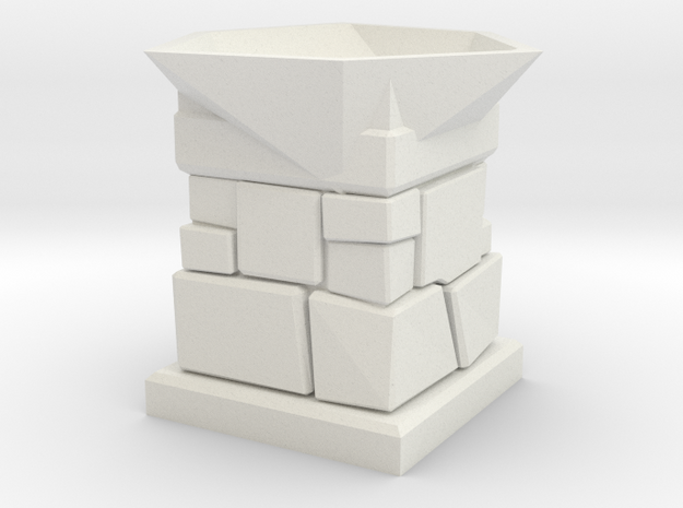 D20 Die Holder (Stone Tower) in White Natural Versatile Plastic