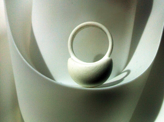 VESICA PISCIS Ring Nº3 in White Natural Versatile Plastic