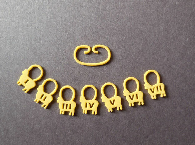 Counting Sheep Stitch Markers in Yellow Processed Versatile Plastic