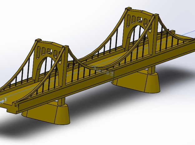 Roberto Clemente Bridge in Polished Gold Steel