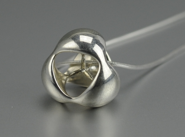 Four Pillows Meet Pendant in Polished Silver
