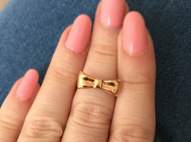 Bow Midi Ring in 14k Rose Gold Plated Brass