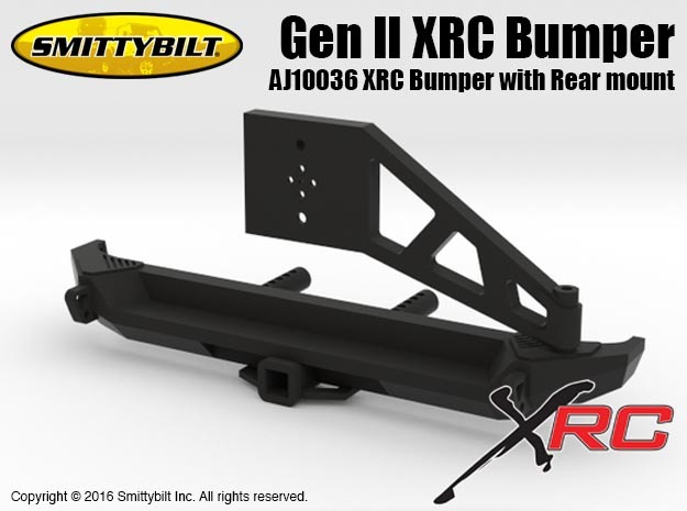AJ10036 Gen II Rear XRC Bumper with Rear mount in Black Natural Versatile Plastic