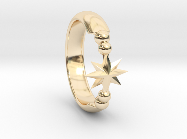 Ring of Star 15.3mm in 14K Yellow Gold