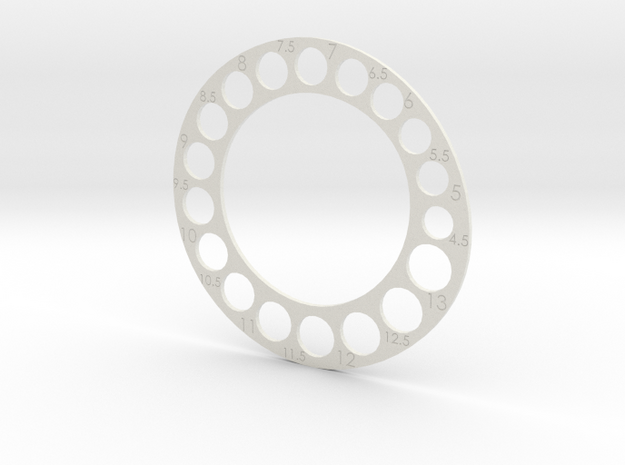 Ring Gauge Usa in White Natural Versatile Plastic