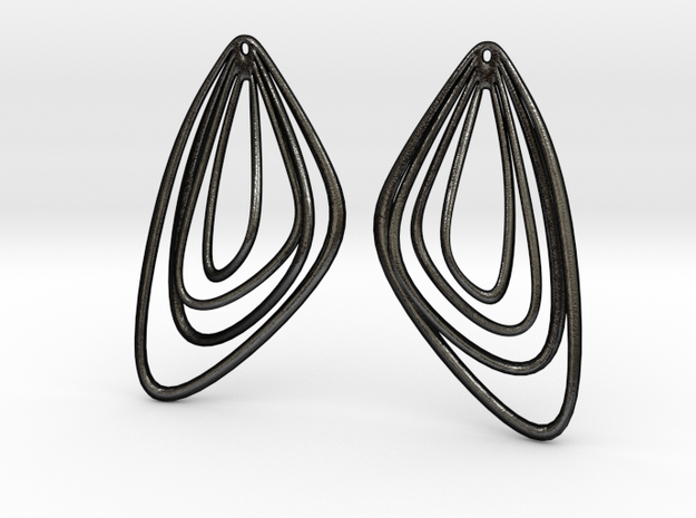 The Minimalist Earrings Set II (1Pair) in Matte Black Steel