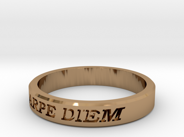 Carpe Diem US Size 10 Ring in Polished Brass