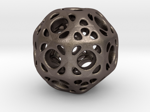 hydrangea ball 01 in Polished Bronzed Silver Steel