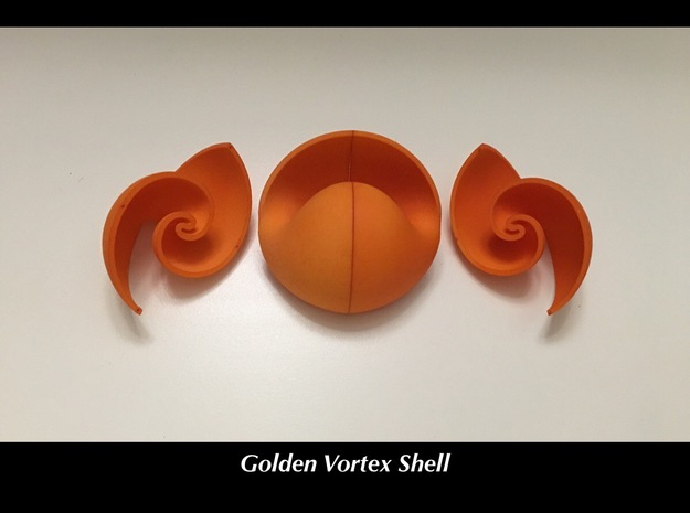 Golden Vortex Shell CCW in 18k Gold Plated Brass