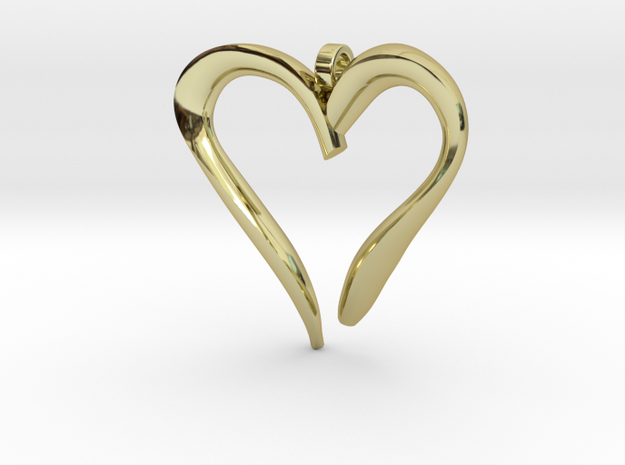 Heart Pendant in 18k Gold Plated Brass