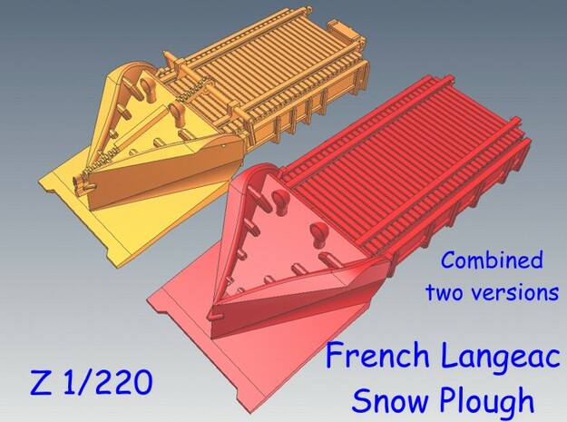 Z 1-220 French 2 Types Langeac Railway Snow Plough in Tan Fine Detail Plastic