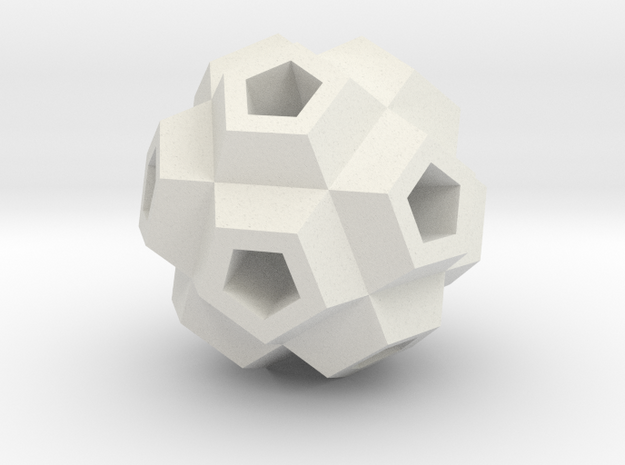 Coral Polyhedron Pendant in White Natural Versatile Plastic