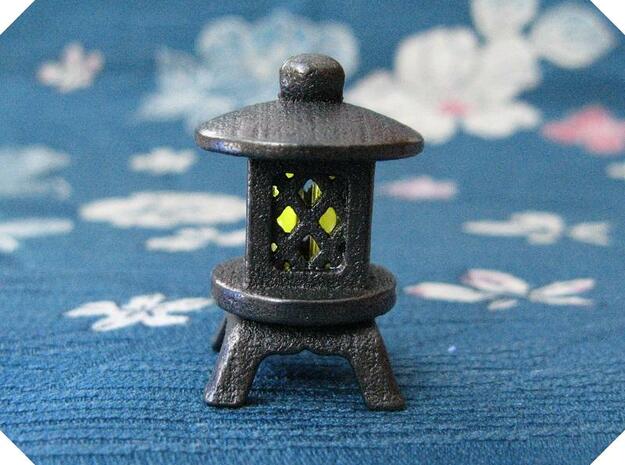 Japanese Stone Lantern A: Tritium (All Materials) in Polished and Bronzed Black Steel