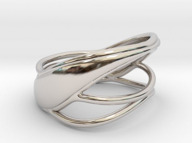 Swift Flow Ring (Size 4.5--14.8mm dia) R S1 020300 in Rhodium Plated Brass