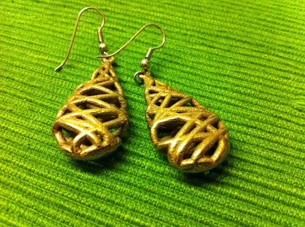 droplet earring in Polished Gold Steel