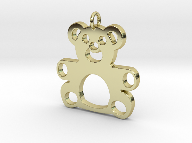 Teddy Bear Pendant in 18k Gold Plated Brass